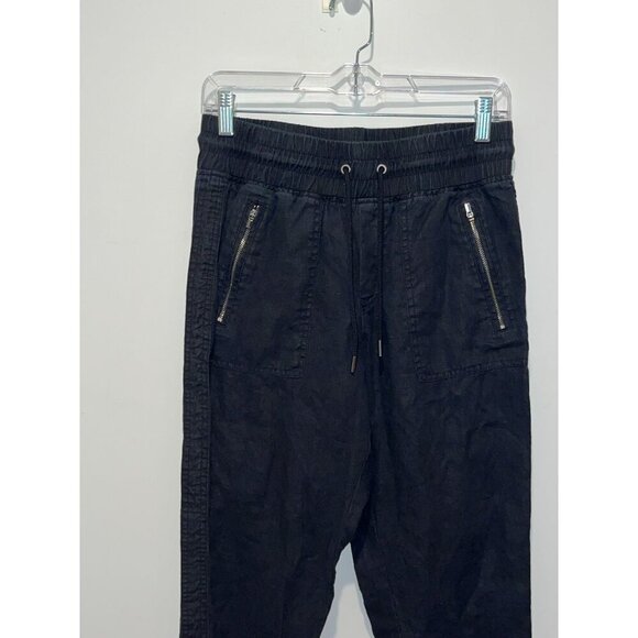 Athleta Black Cabo 100% Linen Joggers Pull on Pants Womens size 2 - Picture 3 of 10